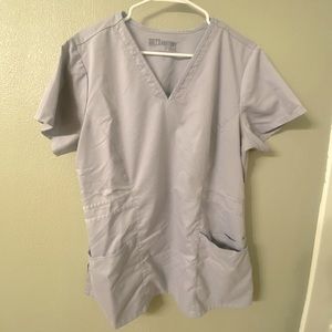 greys anatomy moonstruck grey scrub top L